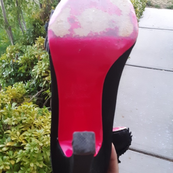Betsey Johnson Black Pink Bottom Pumps Size 7 1/2 - Picture 6 of 13